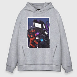 Мужское худи оверсайз ТВ Мен со Спикерменом и Камераменом