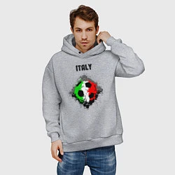 Толстовка оверсайз мужская Команда Италии, цвет: меланж — фото 2
