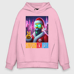 Мужское худи оверсайз Simpson new year - cyberpunk