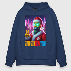 Мужское худи оверсайз Simpson new year - cyberpunk