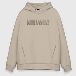 Мужское худи оверсайз Nirvana grunge text