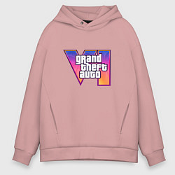 Толстовка оверсайз мужская GTA VI logo, цвет: пыльно-розовый