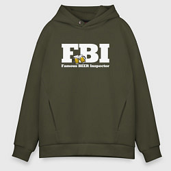 Мужское худи оверсайз FBI - beer inspector