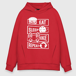 Мужское худи оверсайз Еда сон туризм