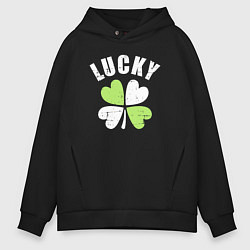 Толстовка оверсайз мужская Lucky day, цвет: черный