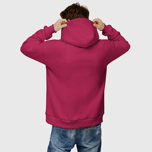 Мужское худи оверсайз Статуя Давида streetwear / Маджента – фото 4