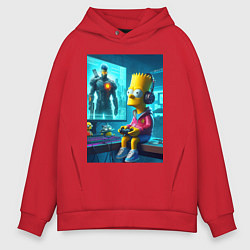 Мужское худи оверсайз Bart Simpson is an avid gamer