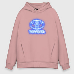 Толстовка оверсайз мужская Toyota neon, цвет: пыльно-розовый