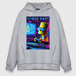 Мужское худи оверсайз Cyber Bart is an avid gamer