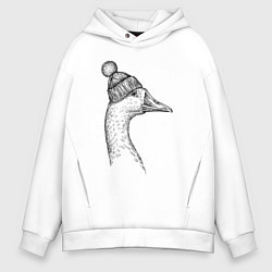 Мужское худи оверсайз Утка в шапке с помпоном