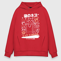 Мужское худи оверсайз MoMo - кот в мешке темный