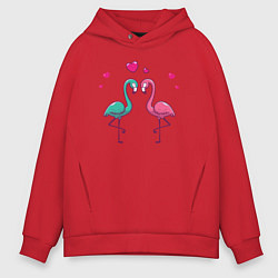 Мужское худи оверсайз Flamingo love