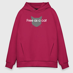 Мужское худи оверсайз Free as a cat