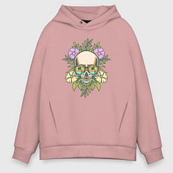 Мужское худи оверсайз Skull and flowers