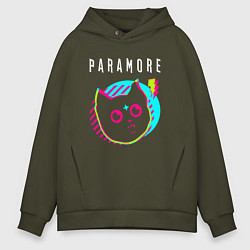 Мужское худи оверсайз Paramore rock star cat