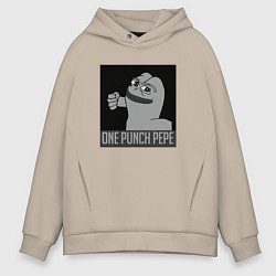 Мужское худи оверсайз One punch pepe