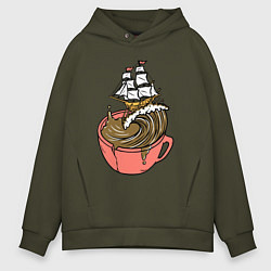 Мужское худи оверсайз Кофейный корабль