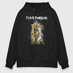 Толстовка оверсайз мужская Iron Maiden Eddie, цвет: черный