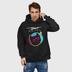 Толстовка оверсайз мужская Tokio Hotel rock star cat, цвет: черный — фото 2