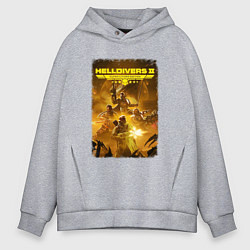 Мужское худи оверсайз Helldivers 2: Battleground