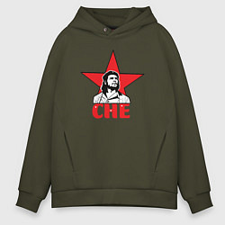 Толстовка оверсайз мужская Che Guevara star, цвет: хаки