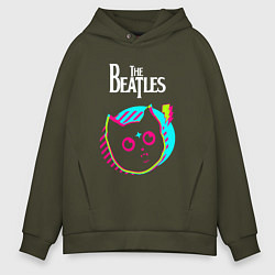 Мужское худи оверсайз The Beatles rock star cat