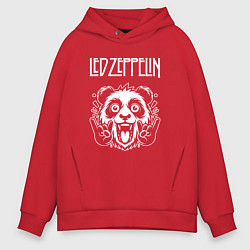 Толстовка оверсайз мужская Led Zeppelin rock panda, цвет: красный