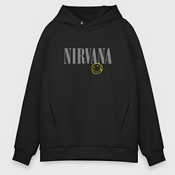 Мужское худи оверсайз Nirvana logo smile