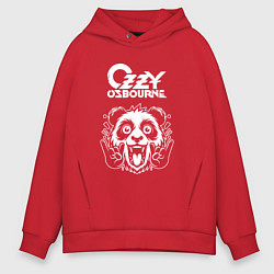 Толстовка оверсайз мужская Ozzy Osbourne rock panda, цвет: красный