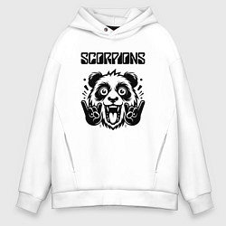 Толстовка оверсайз мужская Scorpions - rock panda, цвет: белый