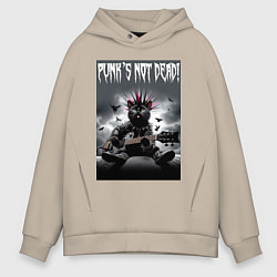 Мужское худи оверсайз Cool kitten - punks not dead