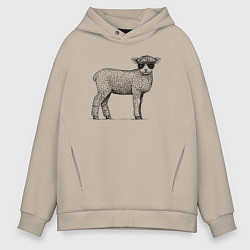 Мужское худи оверсайз Ягненок в кепке