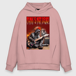 Мужское худи оверсайз Котяра гитарист - панк не умер