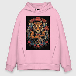 Мужское худи оверсайз Боевой тигр Муай Тай