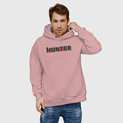 Толстовка оверсайз мужская Hunter, цвет: пыльно-розовый — фото 2
