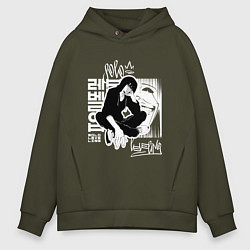 Мужское худи оверсайз Поднятие уровня в одиночку Граффити