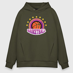 Толстовка оверсайз мужская Basket stars, цвет: хаки