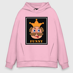 Мужское худи оверсайз Веселый король смайликов - Funny king emoji