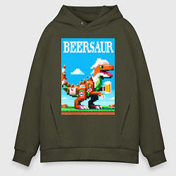 Мужское худи оверсайз Beersaur - pixel art