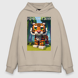 Мужское худи оверсайз Funny tiger cub - Minecraft