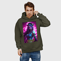 Толстовка оверсайз мужская League Of Legends Akali Kda, цвет: хаки — фото 2