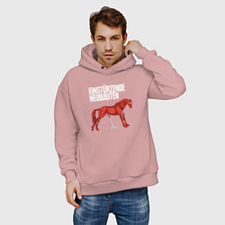 Толстовка оверсайз мужская Einstrzende Neubauten - Horse, цвет: пыльно-розовый — фото 2