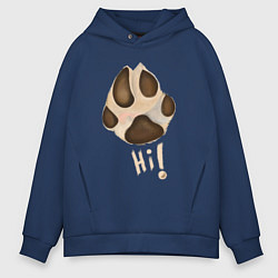 Мужское худи оверсайз Лапа собаки акварелью