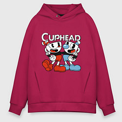 Мужское худи оверсайз Cuphead and Mugman