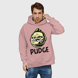 Толстовка оверсайз мужская Pudge Face, цвет: пыльно-розовый — фото 2