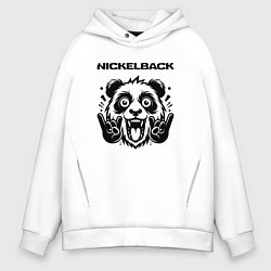 Толстовка оверсайз мужская Nickelback - rock panda, цвет: белый
