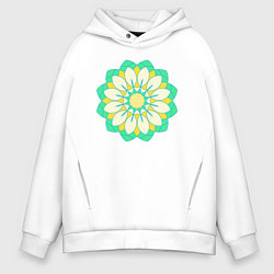 Мужское худи оверсайз Мандала зеленых оттенков