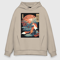 Мужское худи оверсайз Лиса в японском стиле