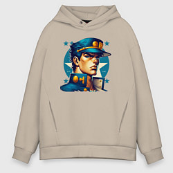Толстовка оверсайз мужская Jojo - Jotaro Kujo ai art, цвет: миндальный
