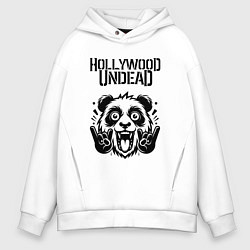 Толстовка оверсайз мужская Hollywood Undead - rock panda, цвет: белый